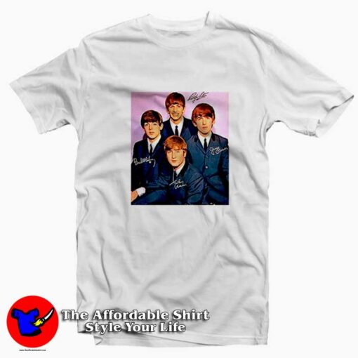 The Beatles Signed Poster Unisex T-shirt On Sale