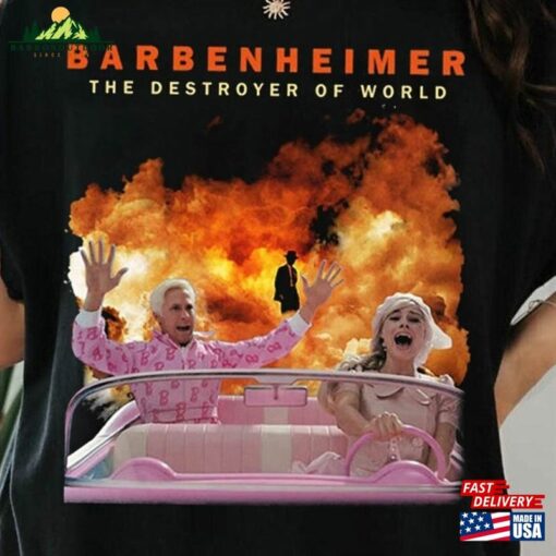 The Destroy Of World Barbenheimer Shirt Barbie Vs Oppenheimer Unisex T-Shirt