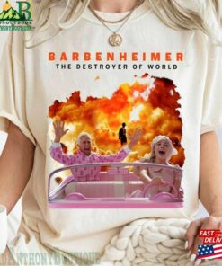 The Destroy Of World Barbenheimer Shirt Cillian Murphy Margot Robbie Unisex Sweatshirt
