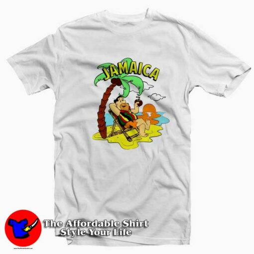 The Flintstones Fred Jamaica Beach Vintage T-shirt On Sale