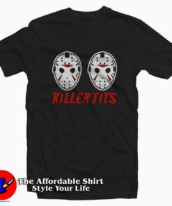 The Friday 13th Jason Mask Mashup Killer Tits T-Shirt On Sale The Friday 13th Jason Mask Mashup Killer Tits T-Shirt On Sale