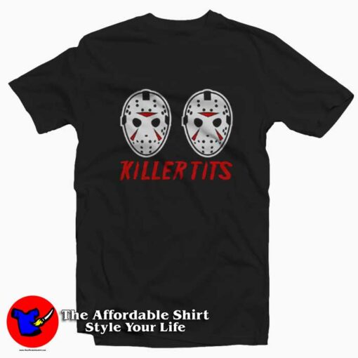 The Friday 13th Jason Mask Mashup Killer Tits T-Shirt On Sale