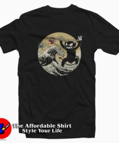 The Great Wave off Kanagawa x Cuphead Unisex T-shirt On Sale The Great Wave off Kanagawa x Cuphead Unisex T-shirt On Sale
