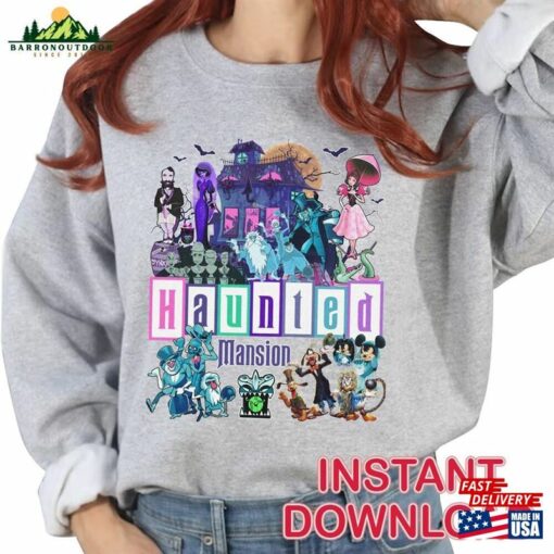 The Haunted Mansion Mickey And Friends Halloween Sublimation Png Unisex Hoodie