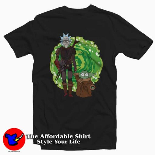 The Mandalorian Rick Morty And Baby Yoda Tee Shirt