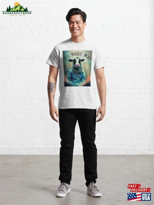 The Milky Way Astronaut Cow Classic T-Shirt Unisex