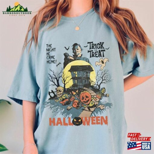 The Night He Came Home Shirt Retro Michael Myers Horror Movies Tee Unisex Classic