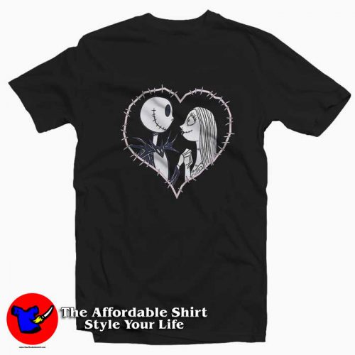 The Nightmare Before Christmas Jack & Sally Heart T-shirt On Sale The Nightmare Before Christmas Jack & Sally Heart T-shirt On Sale