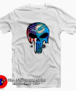 The Punisher Skull American Flag Miami Dolphins T-Shirt On Sale