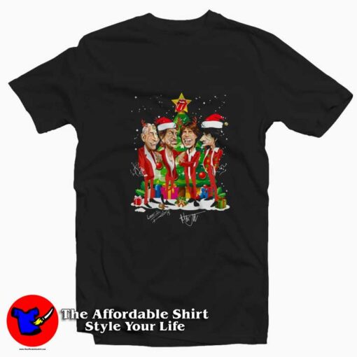 The Rolling Stone Caricature Style Christmas T-shirt On Sale