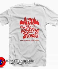 The Rolling Stones Mick Jagger June 1975 NYC T shirt On Sale 2