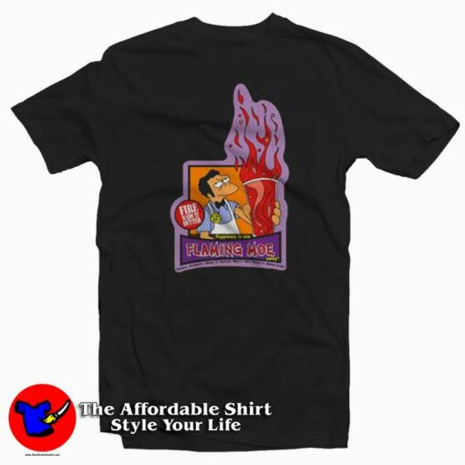 The Simpsons Flaming Moe Fire Logo T-Shirt On Sale