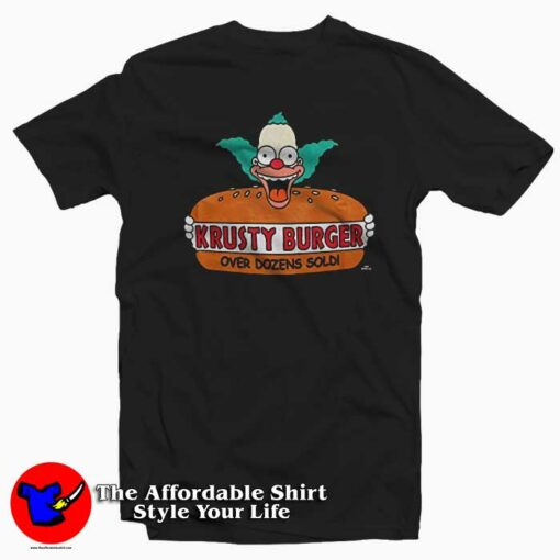 The Simpsons Krusty Burger Logo Unisex T-shirt On Sale