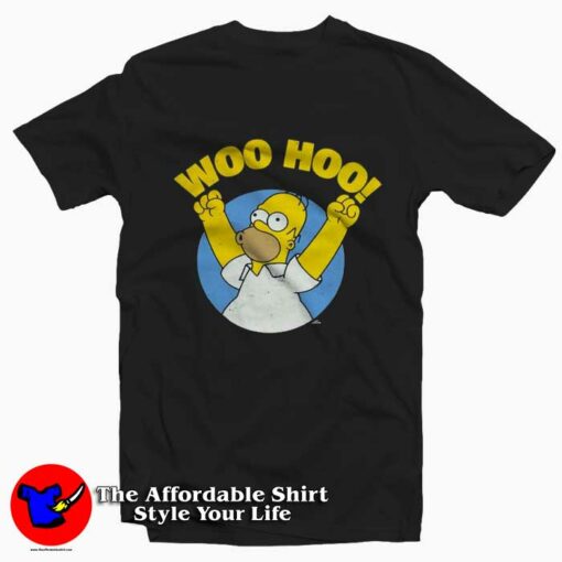 The Simpsons Woo Hoo Distressed Cute T-shirt On Sale