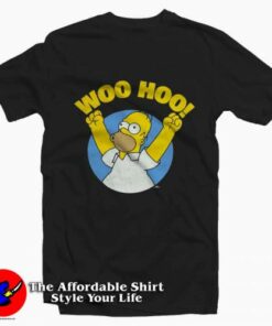 The Simpsons Woo Hoo Distressed Cute T-shirt On Sale