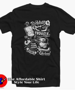 The Simpsons and Milhouse Reckless Trouble T Shirt On Sale 1