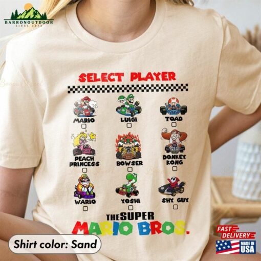 The Super Mario Bros 2023 Shirt Select Player Character Sweatshirt Classic