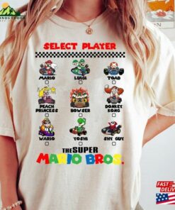 The Super Mario Bros 2023 Shirt Select Player Character Sweatshirt Classic