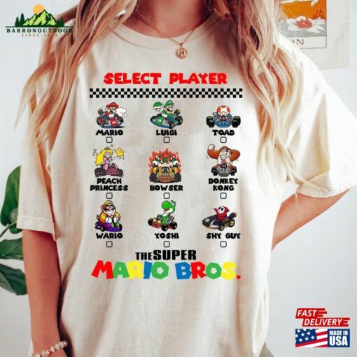 The Super Mario Bros 2023 Shirt Select Player Character Sweatshirt Classic