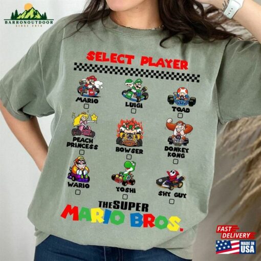 The Super Mario Bros 2023 Shirt Select Player Character Sweatshirt Classic