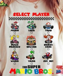 The Super Mario Bros 2023 Shirt Select Player Character T-Shirt Classic