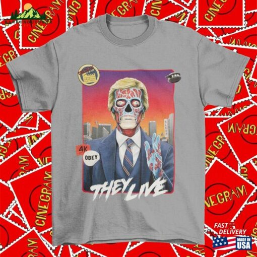 They Live V2 Movie T-Shirt Retro Graphic Tee Gift For Him Unisex