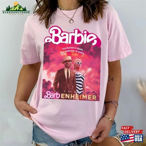 This Barbie Destroye The World Barbenheimer 72123 Comfort Colors Shirt Oppenheimer Pink T-Shirt Sweatshirt