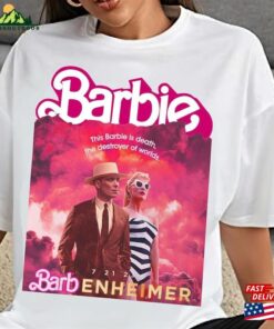 This Barbie Destroye The World Barbenheimer 72123 Comfort Colors Shirt Oppenheimer Pink T-Shirt Sweatshirt