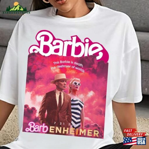 This Barbie Destroye The World Barbenheimer 72123 Comfort Colors Shirt Oppenheimer Pink T-Shirt Sweatshirt