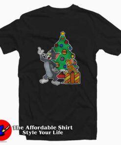 Tom And Jerry Playing Around Christmas T-shirt On Sale Tom And Jerry Playing Around Christmas T-shirt On Sale