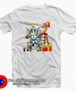 Tom Jerry Cartoon Vintage Christmas T-shirt On Sale
