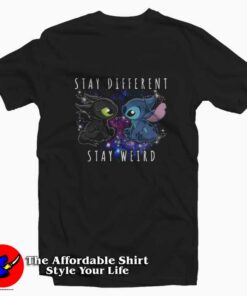 Toothless And Stitch Stay Different Stay Weird T-shirt On Sale Toothless And Stitch Stay Different Stay Weird T-shirt On Sale