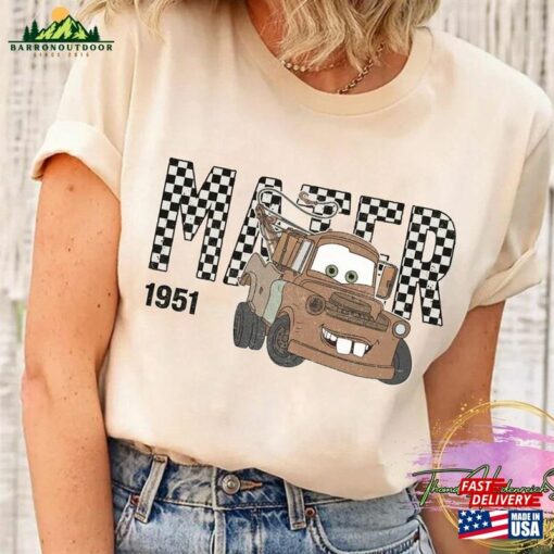 Tow Mater Shirt Disney Cars Checkered Vintage Sweatshirt Hoodie