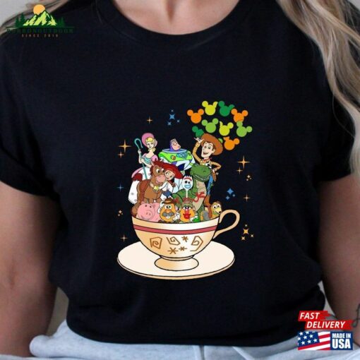 Toy Story Characters Tea Cup Shirt Tee Disney Balloon T Sweatshirt Classic