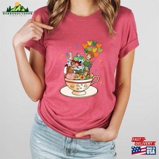 Toy Story Characters Tea Cup Shirt Tee T-Shirt Disney Balloon Classic Hoodie