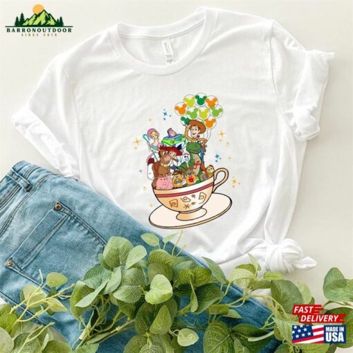 Toy Story Characters Tea Cup Shirt Tee T-Shirt Disney Balloon Classic Hoodie