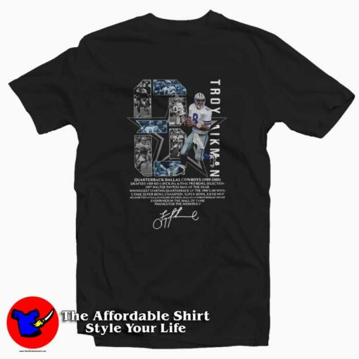 Troy Aikman 8 Quarterback Dallas Cowboys T-Shirt