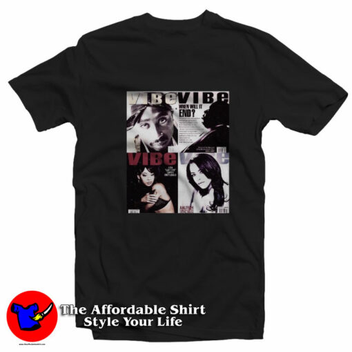 Tupac Left Eye Aaliyah Biggie Vibe Cover T-Shirt On Sale