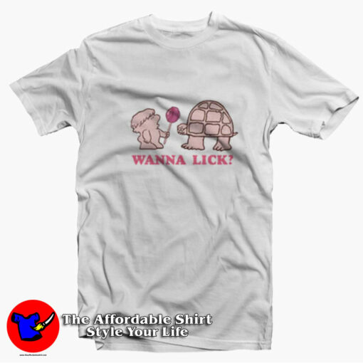 Turtle Wanna Lick Ladies Unisex T-shirt On Sale