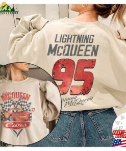 Two Sided Disney Lightning Mcqueen 95 Shirt Pixar Radiator Springs Cars Scenic Route T-Shirt Unisex