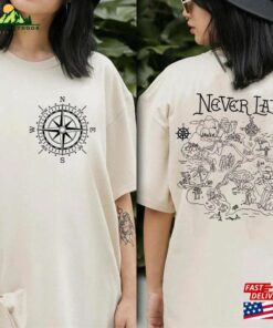 Two Sided Disney Peter Pan Neverland Map Shirt Movie T-Shirt Sweatshirt