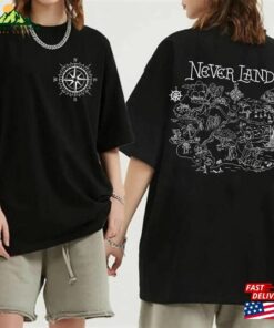 Two Sided Disney Peter Pan Neverland Map Shirt Movie T-Shirt Sweatshirt