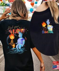 Two Sided Ember Wade Disney Elemental Shirt Find Your Glow And Flow Couple Matching Hoodie T-Shirt