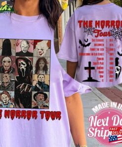 Two Sided Vintage Halloween Characters The Horror Tour Shirt T-Shirt Sweatshirt