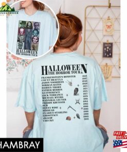 Two Sided Vintage Halloween Characters The Horror Tour Shirt Universal Studios Nights 2023 Sweatshirt Unisex 3