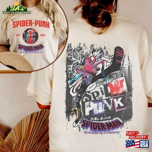 Two Sided Vintage Spider Punk Shirt Retro Hoodie Unisex