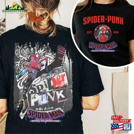 Two Sided Vintage Spider Punk Shirt Retro Hoodie Unisex