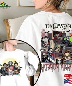 Two Sided Vintage Universal Studios Halloween Horror Nights 2023 Shirt Movie Character Costume Classic Unisex