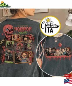 Two Sided Vintage Universal Studios Halloween Horror Nights 2023 Shirt Movie Character Costume T-Shirt Sweatshirt