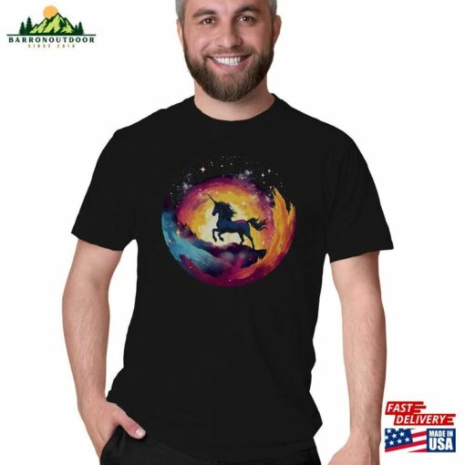 Unicorn In Space Shirt Unisex Graphic Tee Movie Sweatshirt